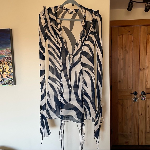 Rat & Boa Annika Zebra Print Mini Dress Medium - Picture 5 of 11